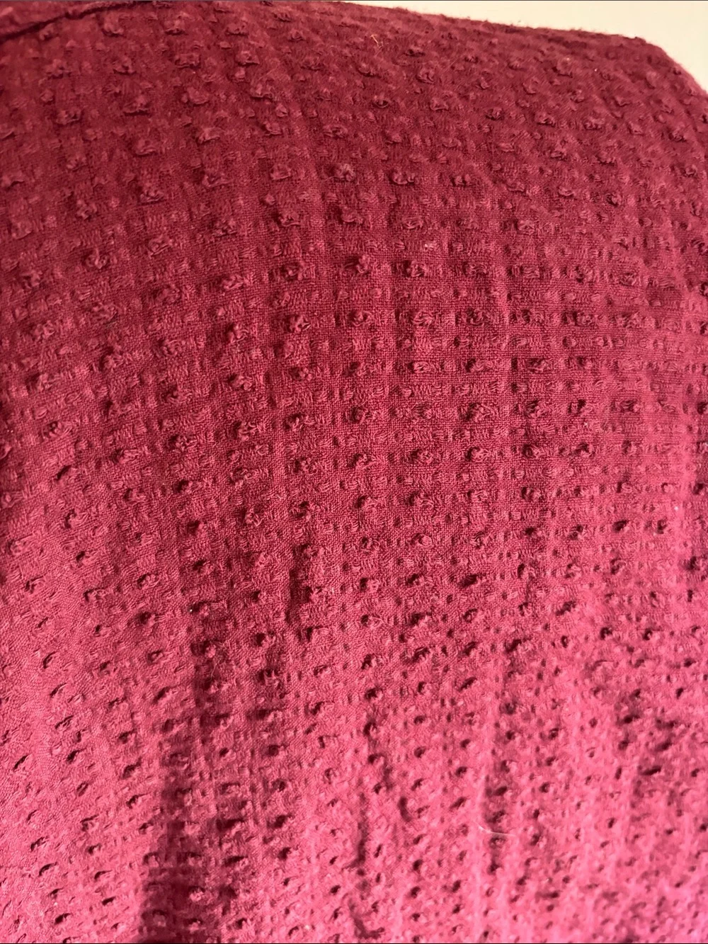 Free People Burgundy Clip Jacquard Top w/ Open Back
